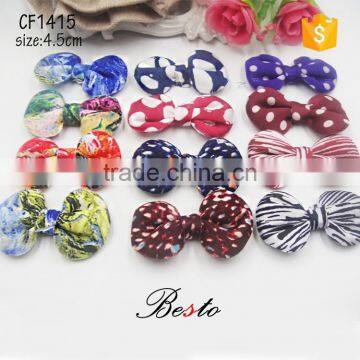 Custom cheap printing small fabric bow for kids shoes