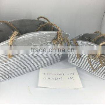 Cement Flower Pot With Rope Handle for Garden Deco photo-5