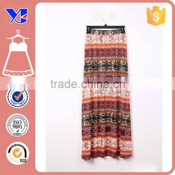 Elastic waist special cut relaxed fit casual peach maxi skirt