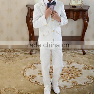 2015 hot sale children's white 3 piece suit boys fashion dress on party and wedding wear