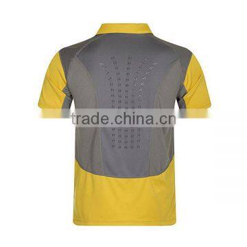 Mens Quick Dri Polyester Polo Shirts With Mesh Fabric Insert