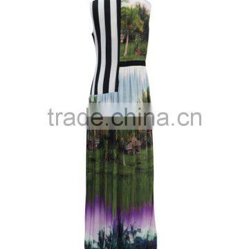 Women's Sleeveless Fancy Summer Printed Maxi Dress 2016 photo-3
