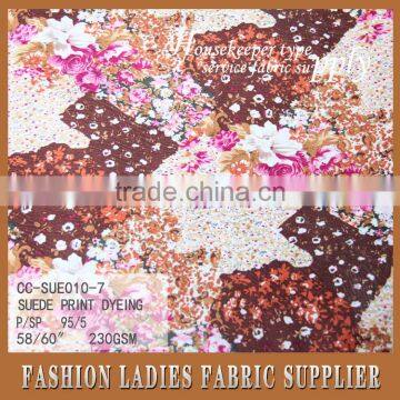 New Design Suede Print Dyeing With Florals for Girl's Garment photo-2
