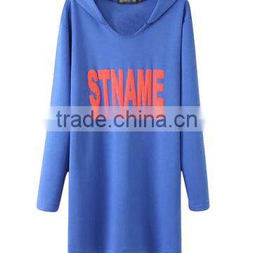 autumn season women's Plus Size custom text printing Hooded Long Hoodie