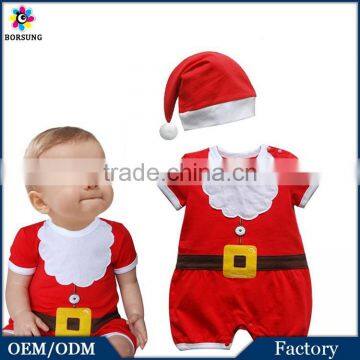 Baby Toddler Christmas Santa Claus Clothing Winter Cotton 2 PCS Baby Romper