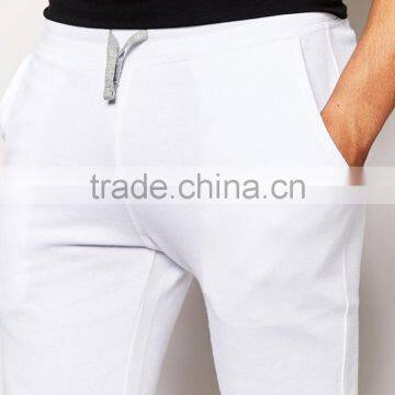 Mens Pure White Custom China Factory Drawstring Jogging Pants photo-3