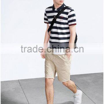 Short Sleeve Stripe Latest Polo Shirt Designs for Men photo-2