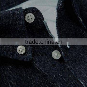 Hot Sale Dark Color Washed Denim Dress Shirts Wholesale Dress Denim Shirts photo-4