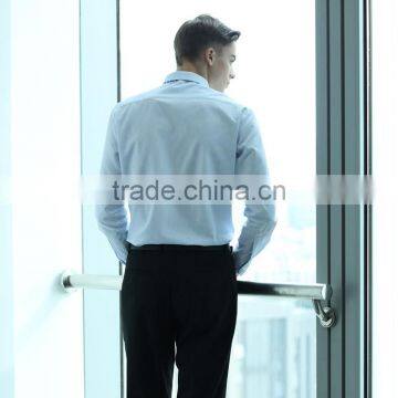 China Casual Office Shirt Factory Mens Band Collar Long Sleeve Dress Shirt photo-6