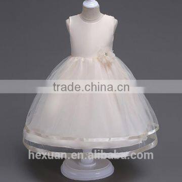 2017 New Arrival Kids Fancy Wedding Matt Satin Dress Baby Girl Evening Party Skirt photo-5