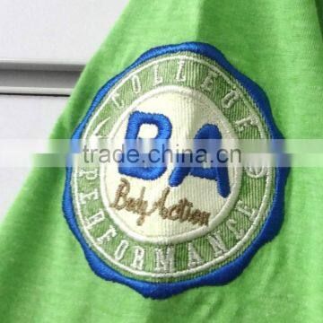 Flock Print T-shirt With Embroidery Patch photo-4