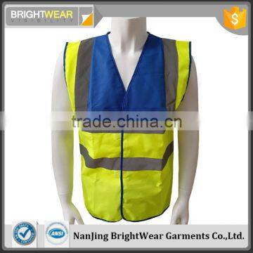 EN20471 blue and yellow color public high quality hi vis vest