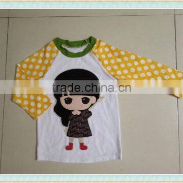 Wholesale children clothes girls boutique clothes rabbit appliqued design T- shirt