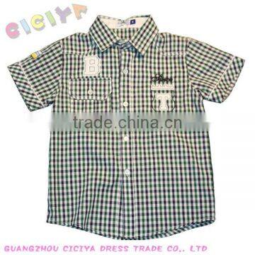 Custom wholesale summer latest boys casual shirt checked design shirt make to order