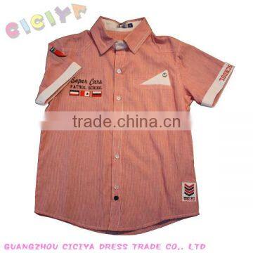 Custom wholesale smallboys stripe shirt summer designs small boys fancy shirt