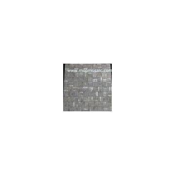 White straight angle shell mosaic,river shell mosaic