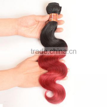 Black Rose 1B/Burgundy Body Wave Malaysian Hair Bundles Ombre Human Hair Weaves Wavy Extension