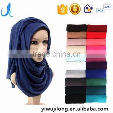 hot sale solid color Muslim woman hijab scarf lady fashion soft jersey scarves