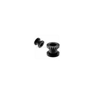 Black Anodized Screw Grooved Ear Flesh Tunnels Body Piercings For Men