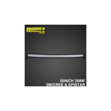 Double 50inch 288w led curved light bar with spot flood combo beam wholesale