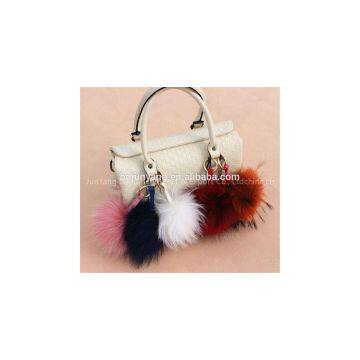 Big Fur Pom Pom Long Hair Raccoon Fur Ball Keychain photo-3
