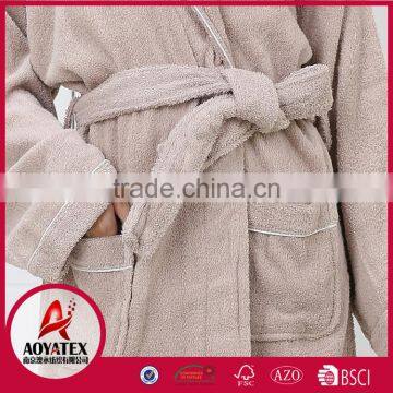 100% Cotton Fashion Long Sleeve Comfortable Bathrobe photo-3