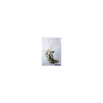 Polyresin Calla with small glass vase