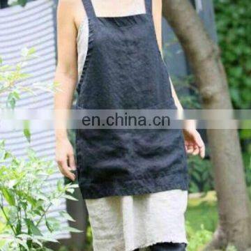 high quality 100% flax linen garden apron with pocket