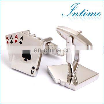 4 Ace Playing Cards Poker Men Copper Cufflinks