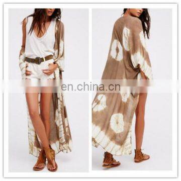 New Arrival Fashion Batwing Sleeve Printed Long Kimonos