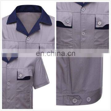 Wholesale Short -Sleeved Labor Uniform / High Quality Workwear Uniforms Industrial Uniform of 100% Cotton/TC/CVC photo-5