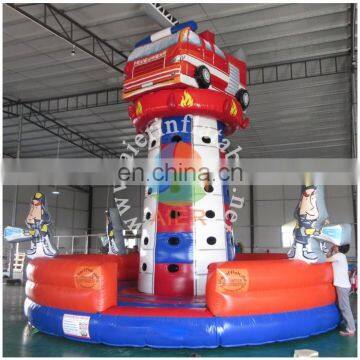 Inflatable sporting goods indoor rock climbing wall climbing tower fire truck