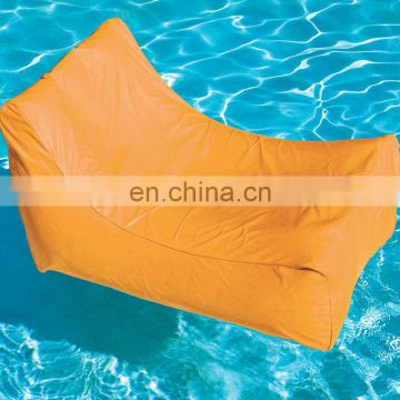 Fabric Orange Inflatable Lounge Chair Pool Float