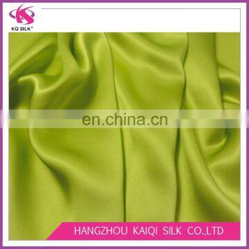 Chinese Silk Charmeuse Green Plain Dyed Satin Fabric 100% Silk Satin Fabric for Dresses 2017