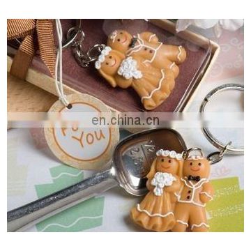 Adorable Gingerbread Bride and Groom Keychain Favors