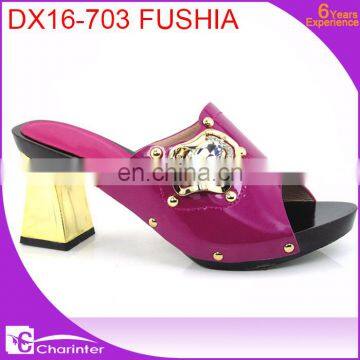 African Ladies Slipper Square Heel Ladies Shoes Wholesale Italian Ladies Hsoes photo-3