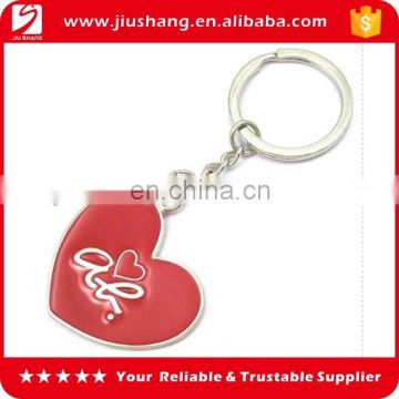 Personalized human red heart shaped meta keychain for couple