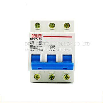 Dz47-63/C63 3p Low-Voltage Electrical Miniature Circuit Breaker Small Air Switch