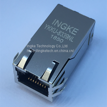Ingke YKKU-8339NL 100% Cross 0826-1X1T-43-F 1 Port 1000 BASE-T Through Hole Tab Up Magnetics Rj45 Jacks photo-2