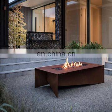 Garden outdoor indoor corten steel gas fire pits