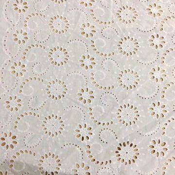 voile Embroidered Pattern plain white lace cotton fabric