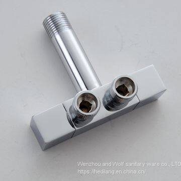 All Copper Square Multi-function Three-way Angle Valve One in Two Out photo-5