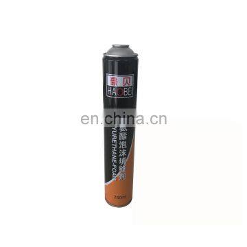 China empty polyurethane foam price 750ml and metal cylinder container