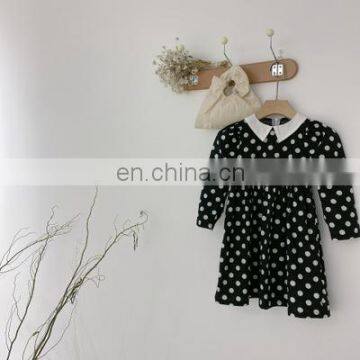 2020 autumn Korean children's clothing girls dress girls polka dot dress Korean girls retro dress