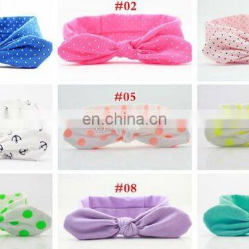 Bohemian Mermaid Cotton Girl Baby Bow Headband Wave Point Turban Twist Head Wrap Twisted Knot Soft Newborn Baby Headband