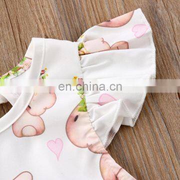 2019 Baby Rompers Bunny Full Print Bodysuit Rabbit Fly Sleeved Floral Bodysuits Easter Day photo-5