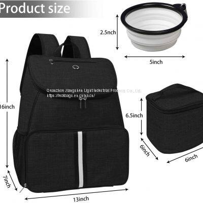 Pet Supplies Backpack New Pet Carrier With 2 Silicone Collapsible Bowls and 2 Food Baskets. photo-2