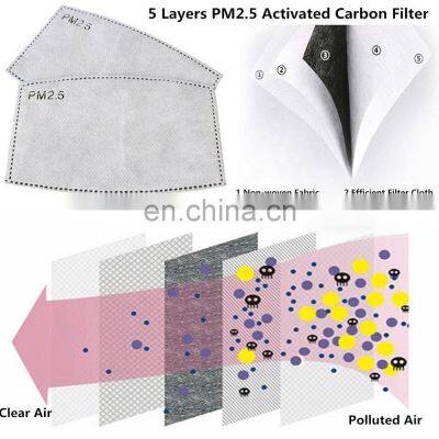 Filter for Face Cover Non Woven Meltblow PM2.5 Activated Carbon Anti Dust Cotton High Quality Replaceable 5 Layer NO Service photo-3