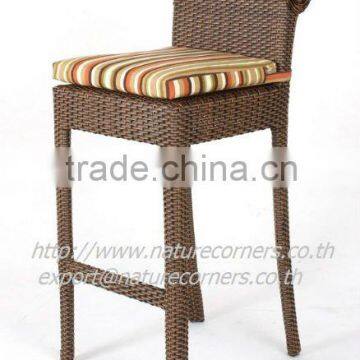 TF0813 Outdoor rattan bar stool with back rest