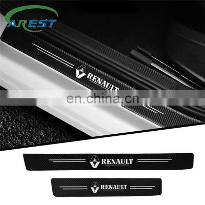 4pcs car sticker door carbon Fiber Sill Plate For renault kangoo kadjar trafic twingo  scenic clio laguna 3 2 accessories